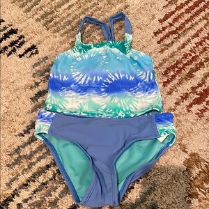 Limited Too Blue and Green Bikini with Crisscross Halter